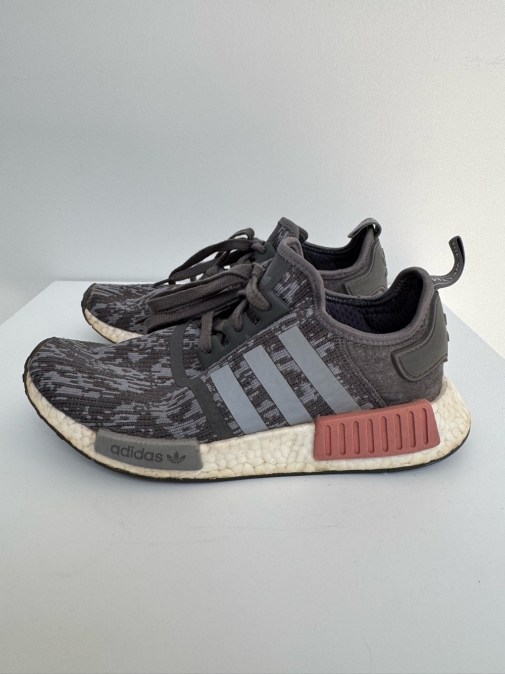 Adidas NMD R1‎ Gray Athletic Running Shoes BY9647, Women's Size 8